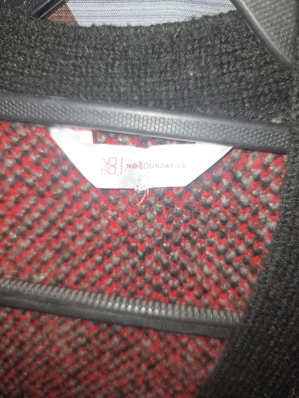 No Boundaries Black Open-Front Cardigan with Red Rose Motif - Picture 2 of 3
